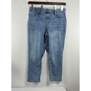 Womans Terra & Sky Pull On Blue Jeans 1X 16w-18w Elastic Waist Excellent